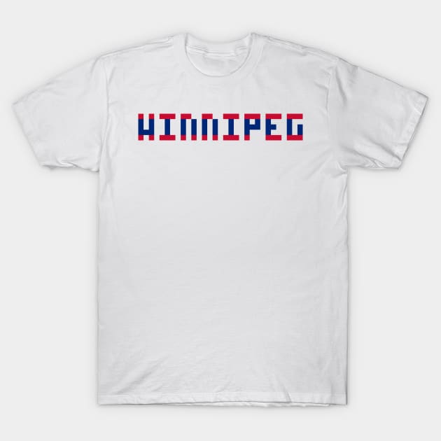 Pixel Hockey City Winnipeg 1996 Retro T-Shirt by gkillerb